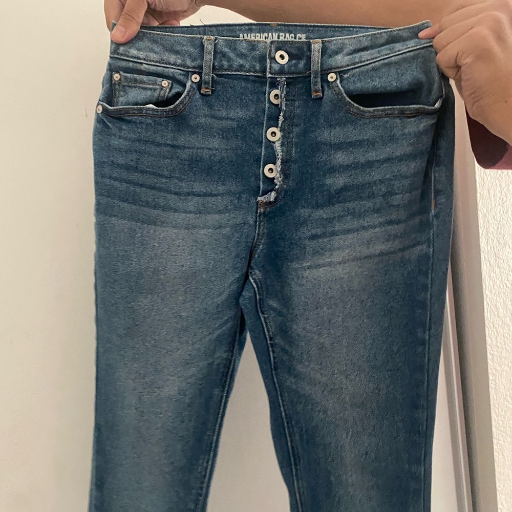 American rag button up mid rise jeans